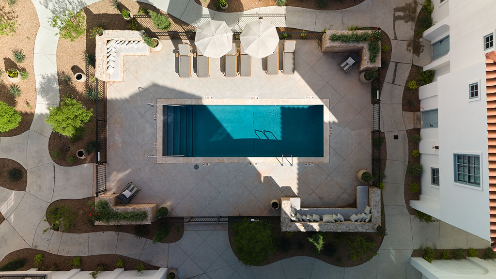 a blue wall with a picture of a person on it