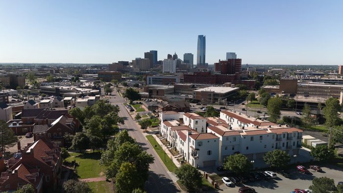 a large building with a clock on the top of it